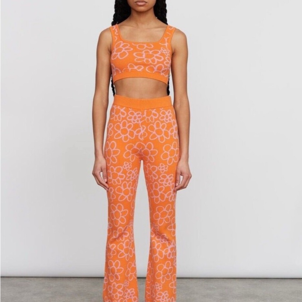 Lazy Oaf Orange Floral Women's knit set